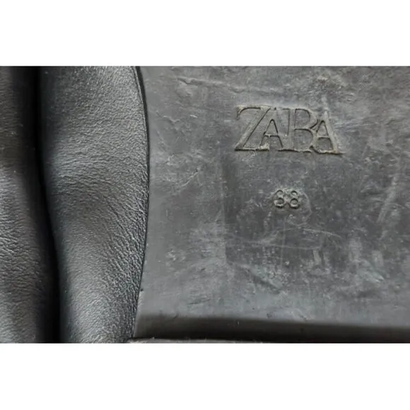 Zara black Buckle Leather Ballet Flats Shoes Size EU 38/US 7.5