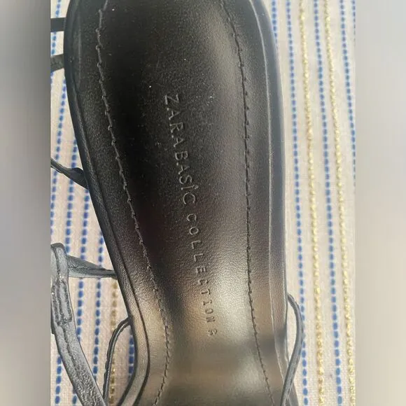 Zara black high shoes with thin straps size 39