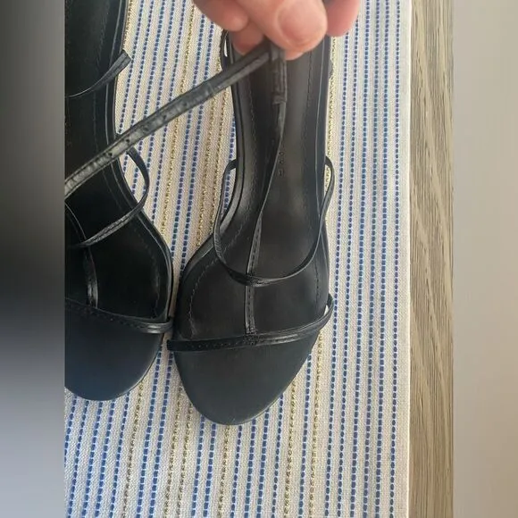 Zara black high shoes with thin straps size 39