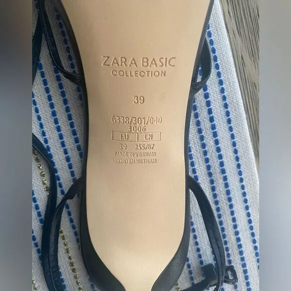Zara black high shoes with thin straps size 39