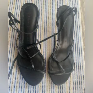 Zara black high shoes with thin straps size 39