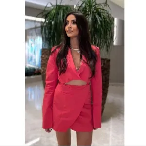 Zara * cut out blazer Mini dress pink XS