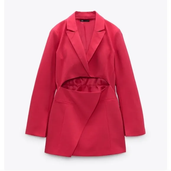 Zara * cut out blazer Mini dress pink XS