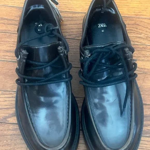 ZARA LOAFERS WITH LACES.  Size 10.  New with tag.