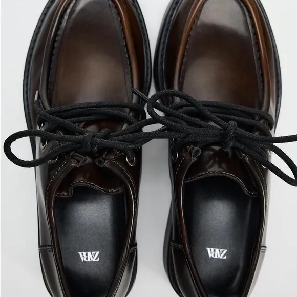 ZARA LOAFERS WITH LACES.  Size 10.  New with tag.