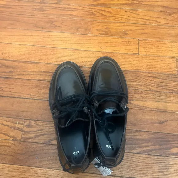 ZARA LOAFERS WITH LACES.  Size 10.  New with tag.