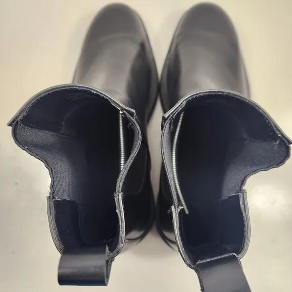 Zara Men's Business Casual Faux Leather Chelsea Ankle Boots in Black US 11