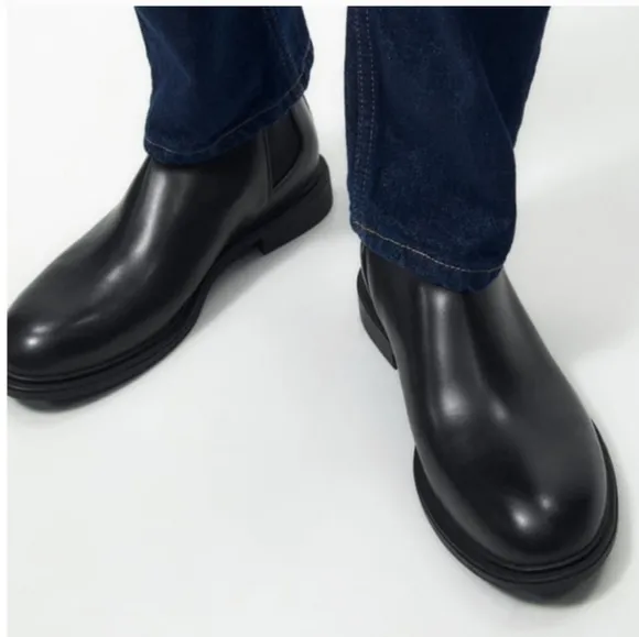 Zara Men's Business Casual Faux Leather Chelsea Ankle Boots in Black US 11