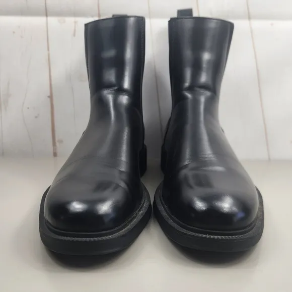 Zara Men's Business Casual Faux Leather Chelsea Ankle Boots in Black US 11