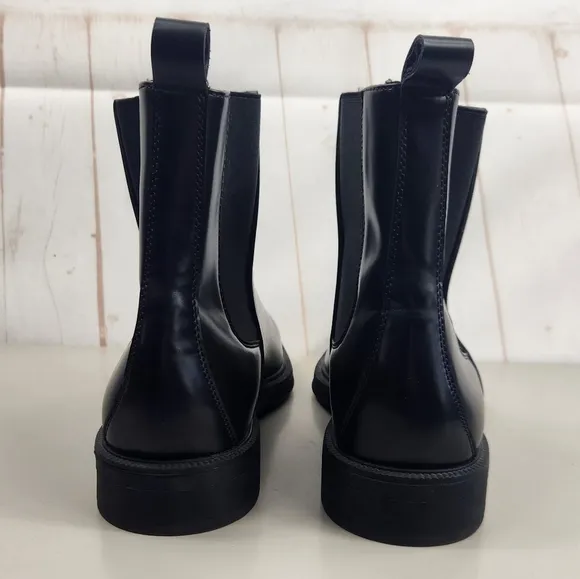 Zara Men's Business Casual Faux Leather Chelsea Ankle Boots in Black US 11
