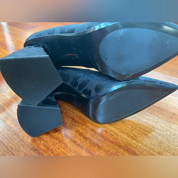 ZARA SHOES 👠 NWT Women’s BLACK GEOMETRIC HEEL POINTED TOE DRESS SHOE SIZE 37