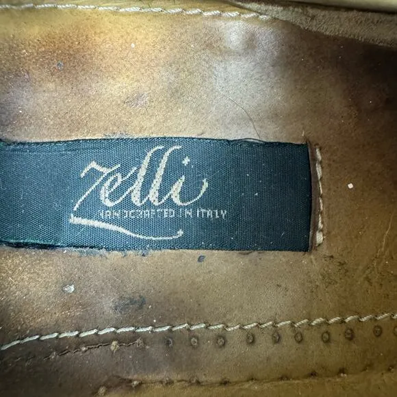 Zelli Chestnut Brown Calfskin Leather Split Toe Oxford Lace Up Dress Shoes 10M
