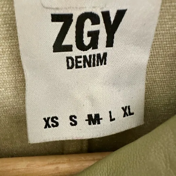 ZGY DENIM Vegan Leather Mini Shirt Dress Size Medium